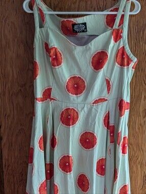Hearts & Roses Light Green Dress with Grapefruit Print